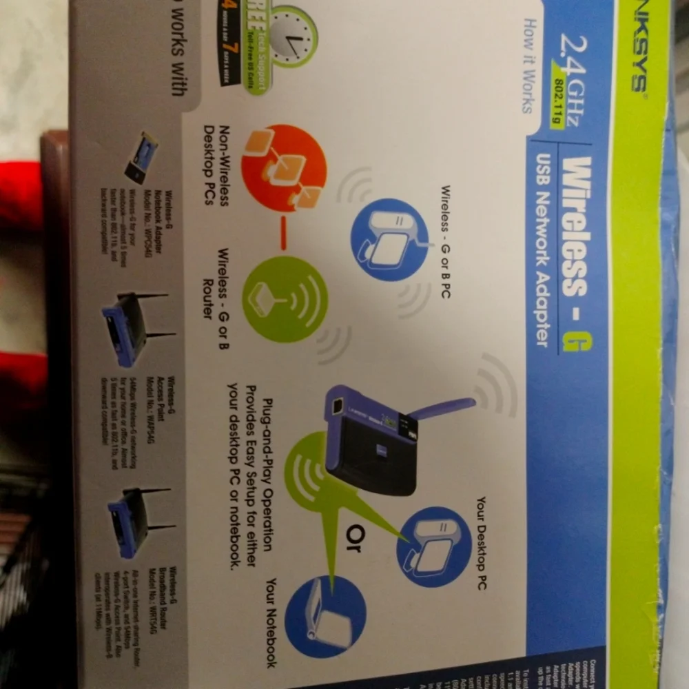 Linksys Wireless-G USB Network Adapter - WUSB54G - 2.4 GHz 802.11g